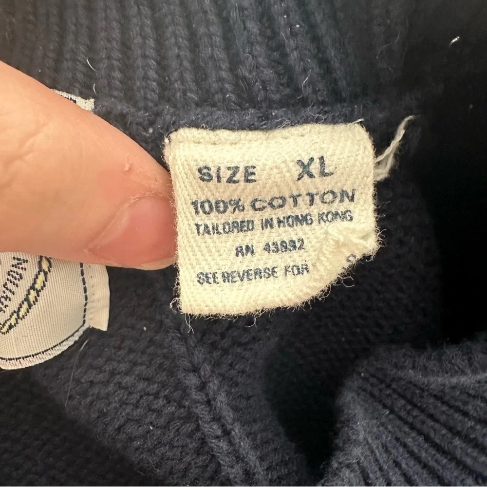 Cape island knitters navy blue nautical sweater